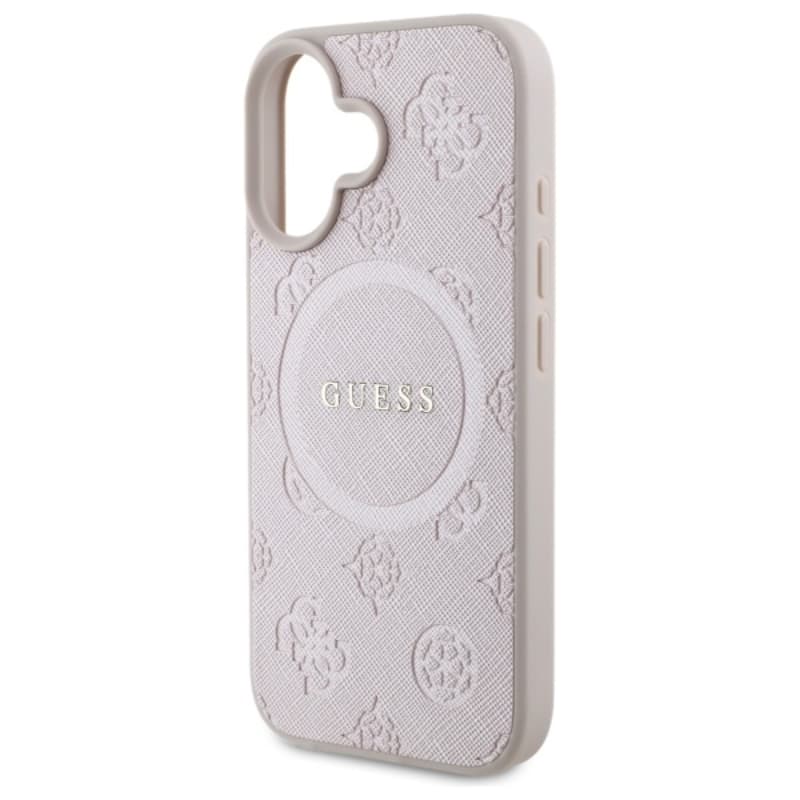 Guess Saffiano Peony Classic Logo MagSafe - Case for iPhone 16 (pink) 6