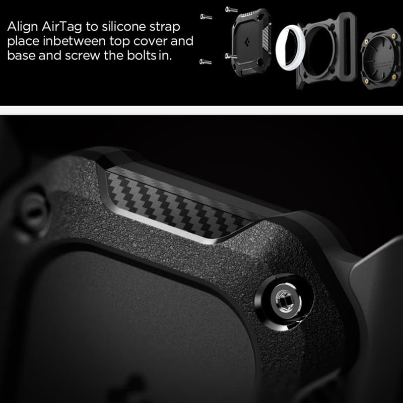 Spigen Tough Armor Pet Collar - Case with Collar Mount for Apple AirTag 1 / 2 (Black) 5