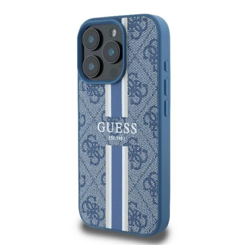 Guess 4G Printed Stripes MagSafe - Case for iPhone 16 Pro (blue) 2