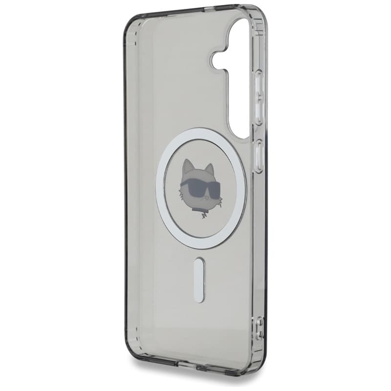 Karl Lagerfeld Button Choupette Head Printed Logo MagSafe - Case for Samsung Galaxy S25 (Black) 7