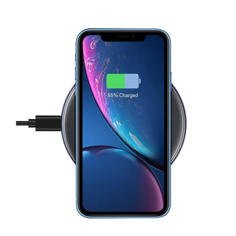 Crong PowerSpot Fast Wireless Charger – Aluminum 15W USB-C Qi Wireless Charger with Tempered Glass Cover (Shadow Black) 7