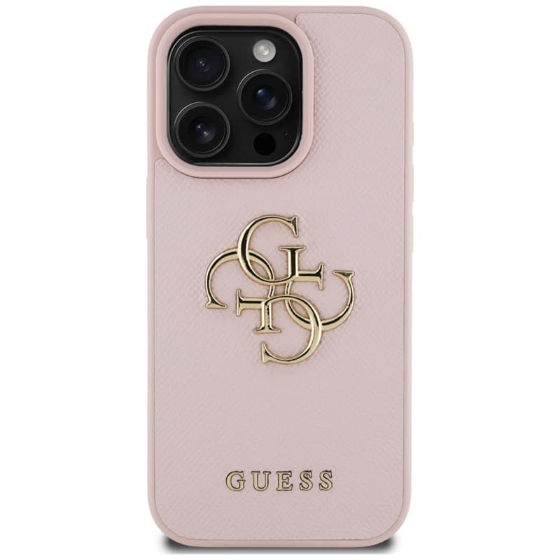Guess Grained Big 4G Logo Small Classic Logo - Case for iPhone 16 Pro Max (pink) 3