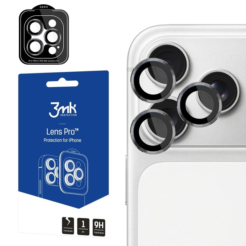 3mk Lens Protection Pro - Camera Lens Glass for iPhone 17 Pro / iPhone 17 Pro Max (Titanium Gray)