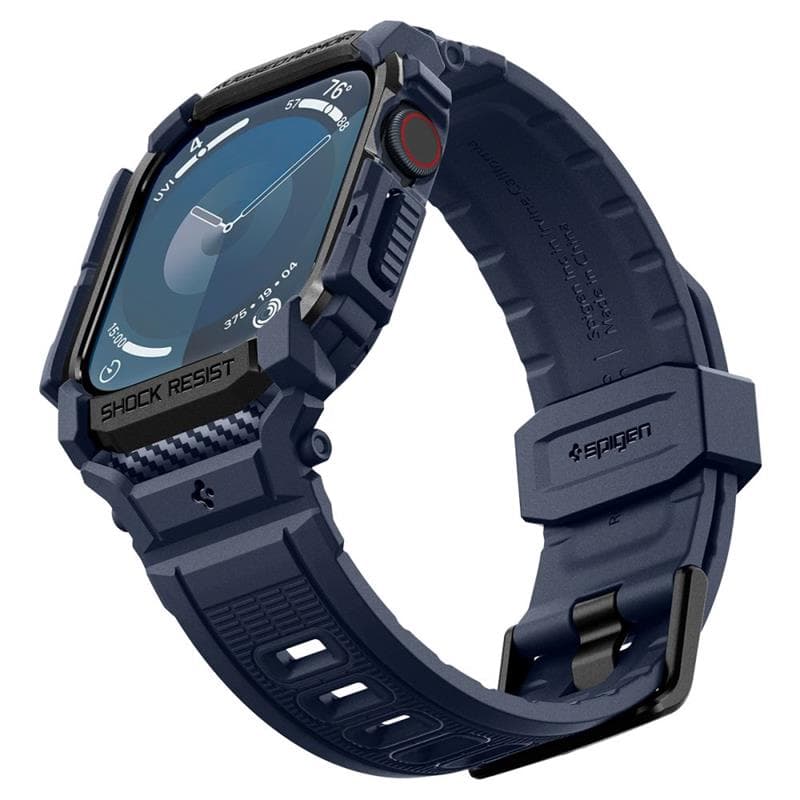 Spigen Rugged Armor Pro - Strap with Case for Apple Watch 10 46 mm (Navy Blue) 5