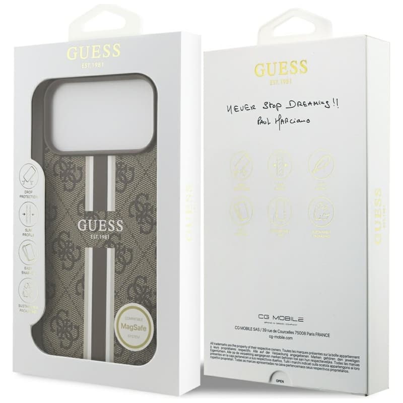 Guess 4G Printed Stripes MagSafe - Case iPhone 17 Pro Max (brown) 8