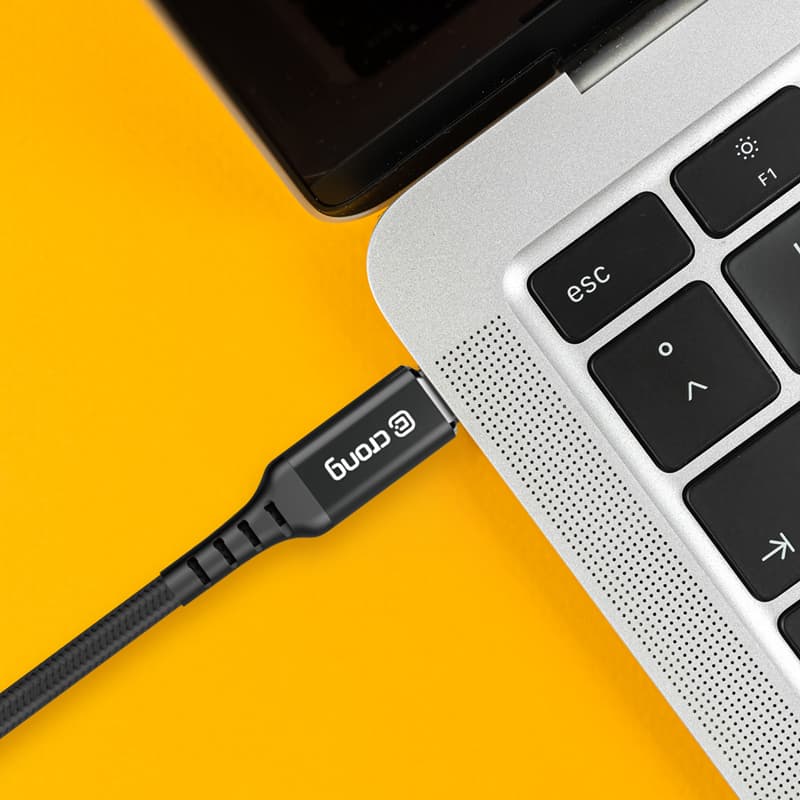 Crong Armor Link - 60W PD 3A USB-A to USB-C Cable 25cm (Black) 8