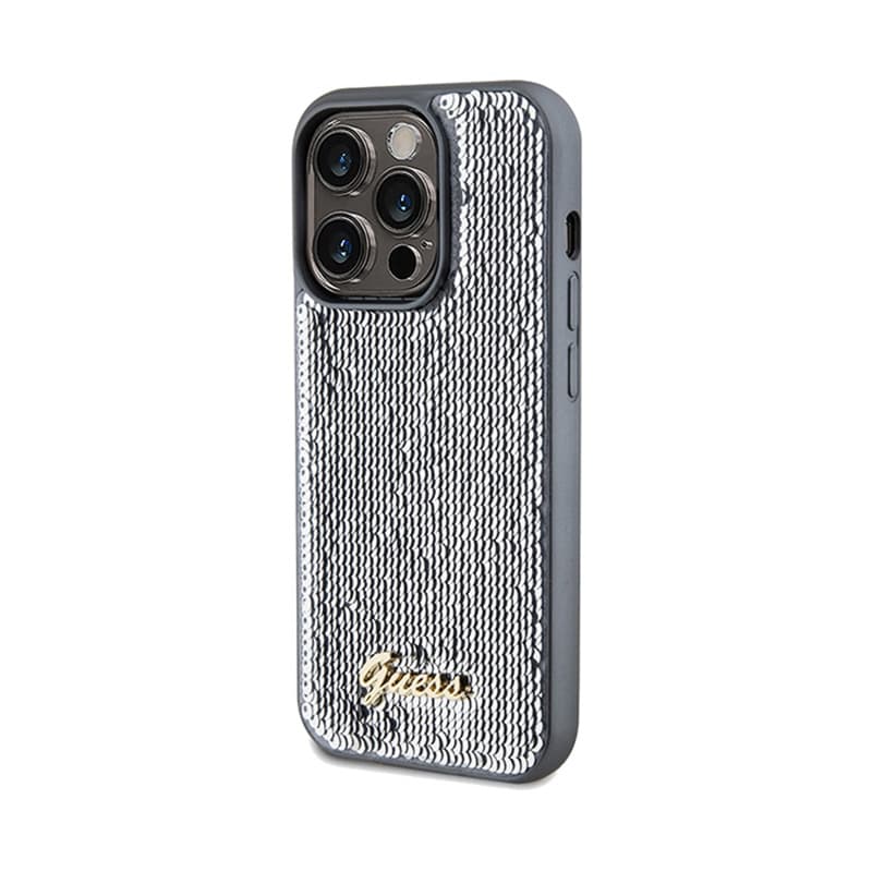 Guess Sequin Script Metal - Case for iPhone 14 Pro (Silver) 2