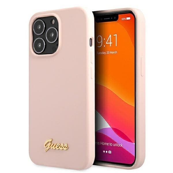 Guess Silicone Script - Case for iPhone 12 / iPhone 12 Pro (pink) 2