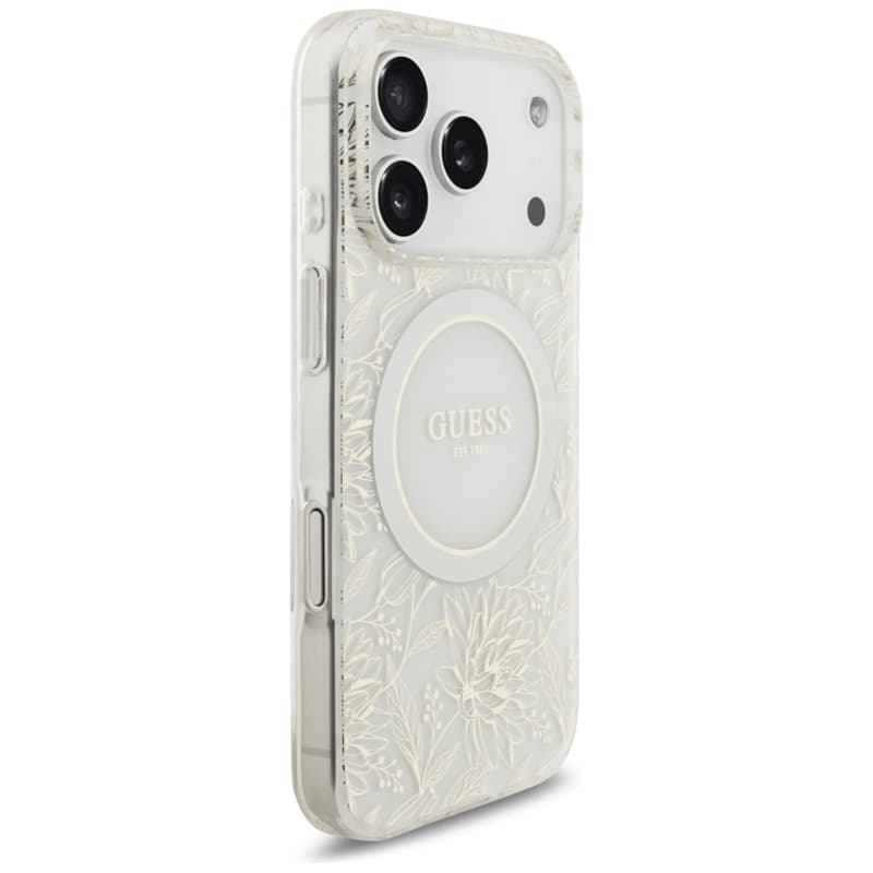 Guess IML Flowers Electro Pearl Strap MagSafe - Case iPhone 17 Pro (white) 4