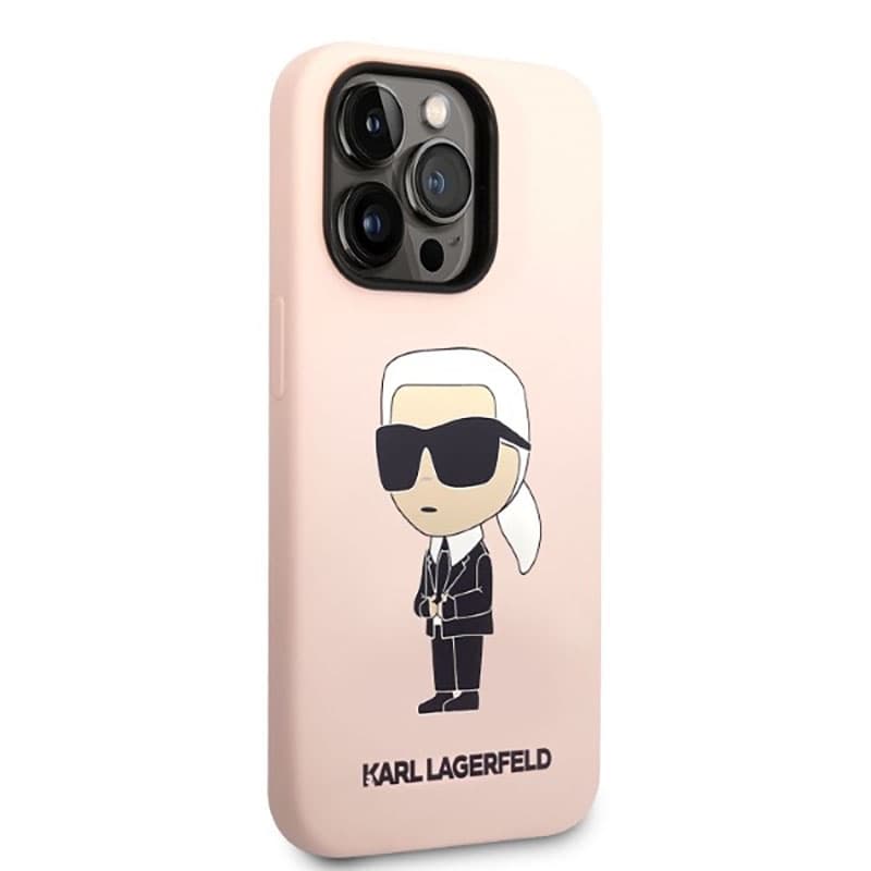 Karl Lagerfeld Silicone NFT Ikonik MagSafe - Case for iPhone 14 Pro (Pink) 4