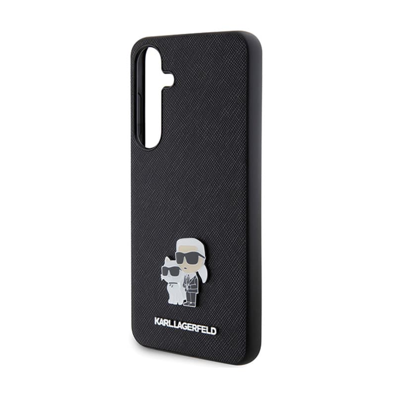 Karl Lagerfeld Saffiano Karl & Choupette Metal Pin - Samsung Galaxy S24 Case (black) 6