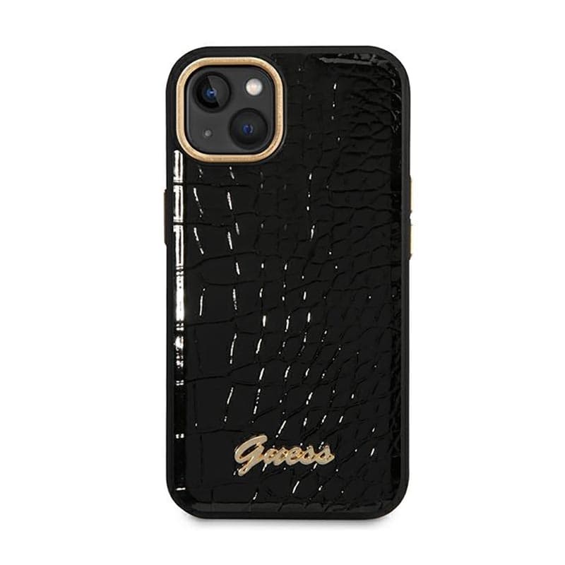 Guess Croco Collection - Case for iPhone 14 Plus (Black) 3