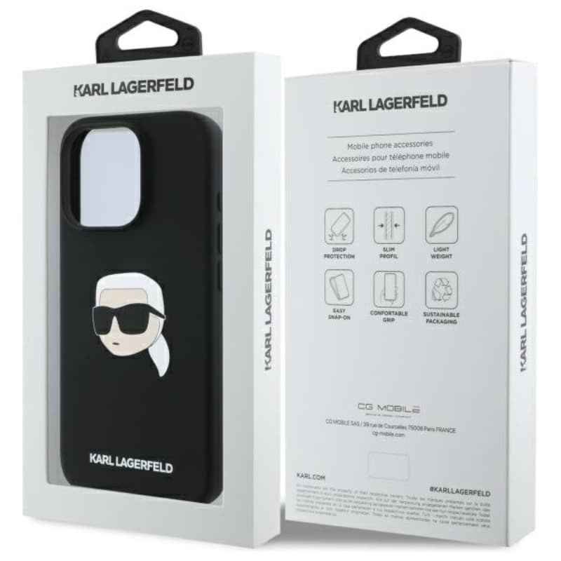 Karl Lagerfeld Silicone Karl Head Print MagSafe - Case iPhone 16 Pro (black) 8