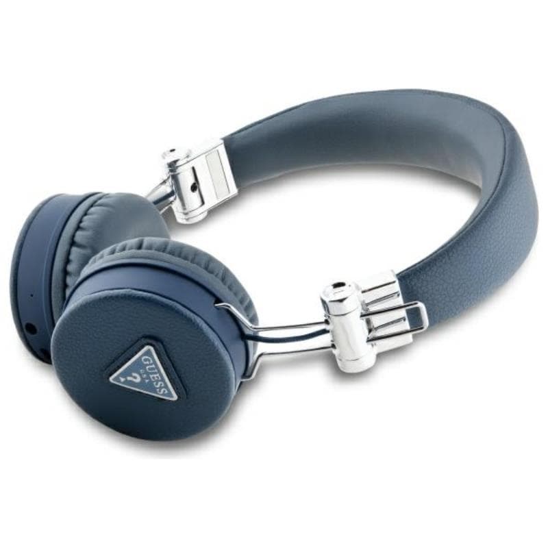 Guess Grained Classic Round Shape - Wireless Over-Ear Bluetooth ENC Headphones (Blue) 1