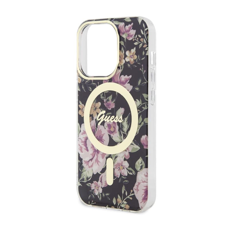 Guess Flower MagSafe - Case for iPhone 14 Pro (Black) 6
