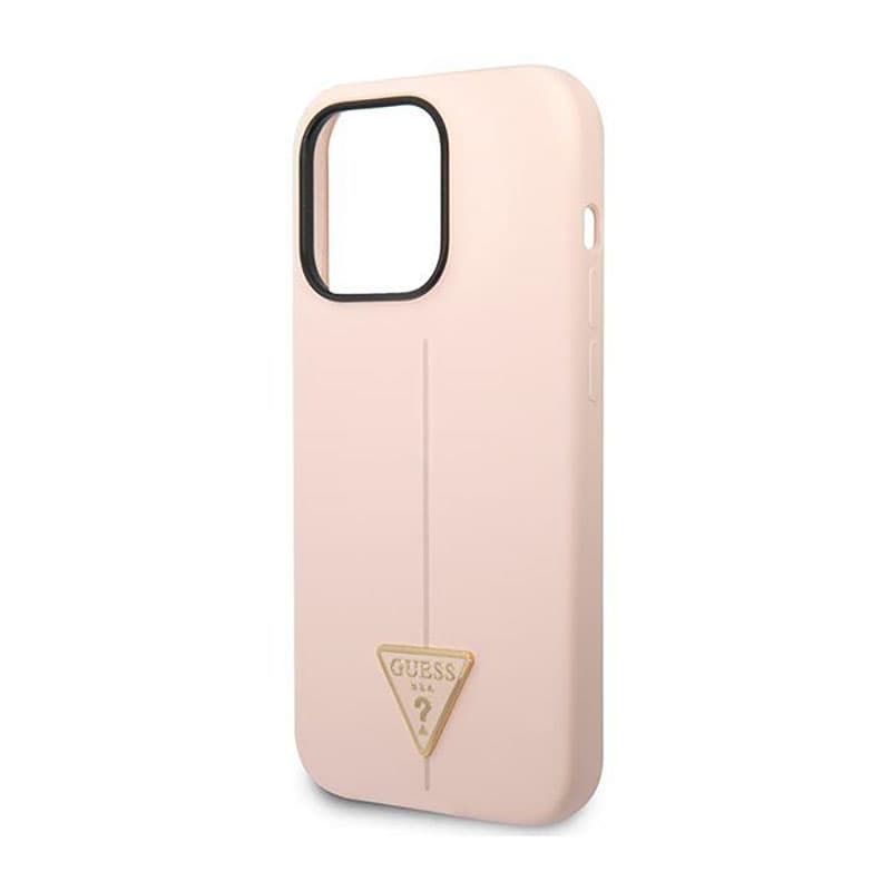 Guess Silicone Triangle Logo - Case for iPhone 14 Pro (Pink) 6