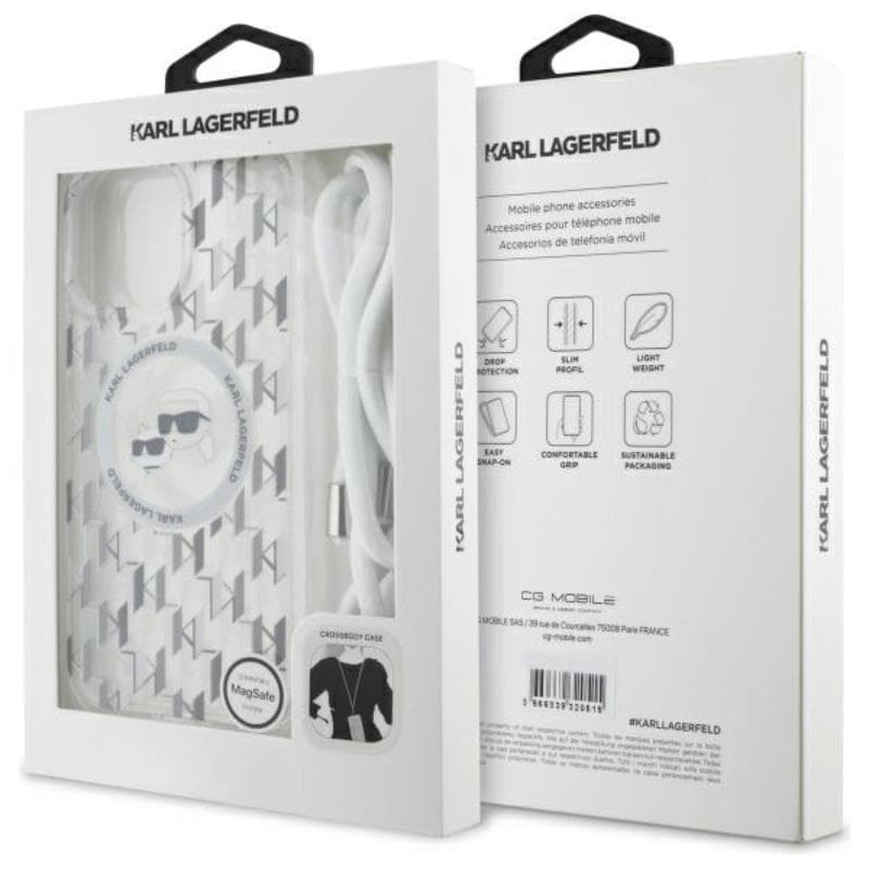 Karl Lagerfeld IML Crossbody Monogram Karl & Choupette Head MagSafe - Case for iPhone 16 Pro Max (transparent) 7