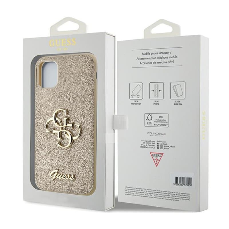 Guess Glitter Script Big 4G - Case iPhone 11 (Gold) 8