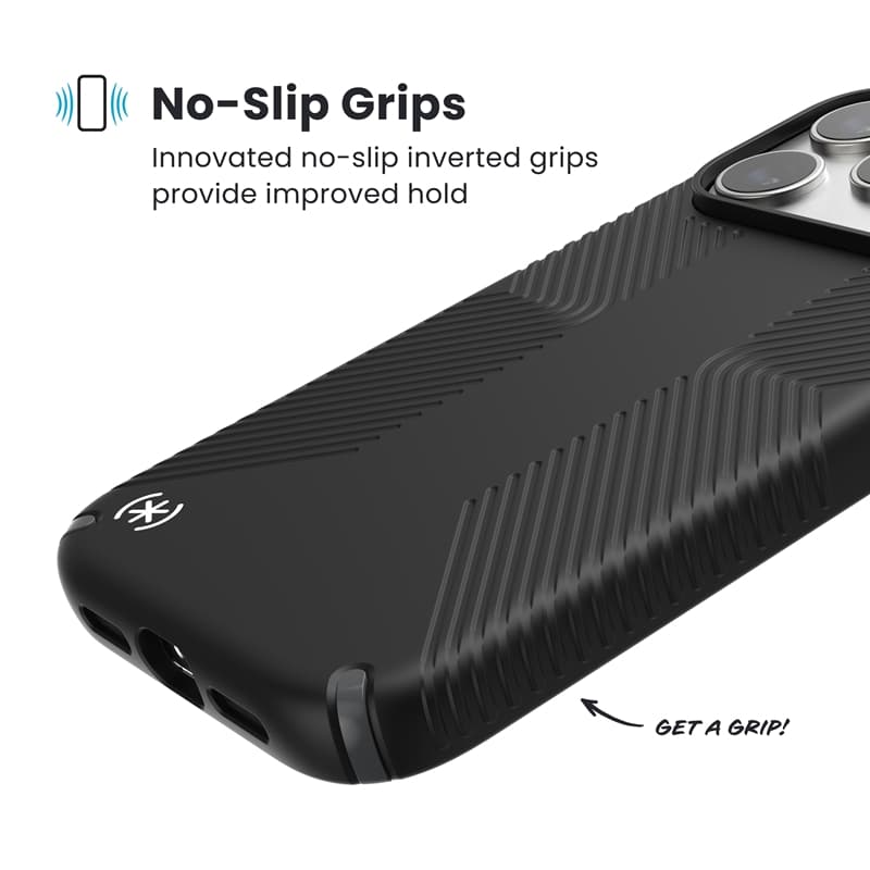 Speck Presidio2 Grip MagSafe - iPhone 17 Pro Max Case (Black / Slate Gray / White) 3