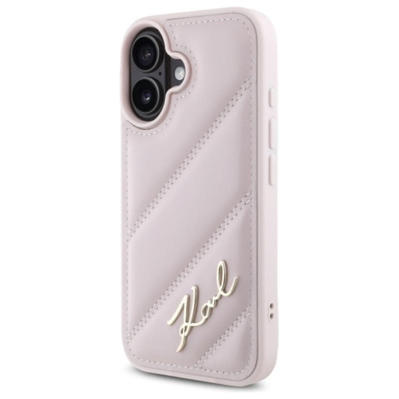 Karl Lagerfeld Quilted Signature - Case for iPhone 16 (pink) 2