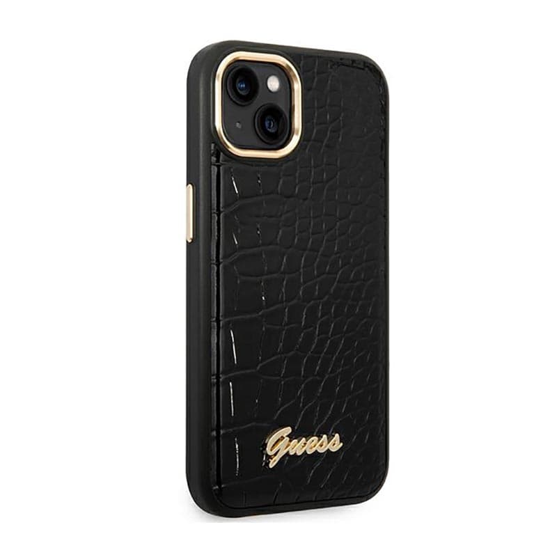 Guess Croco Collection - Case for iPhone 14 Plus (Black) 4