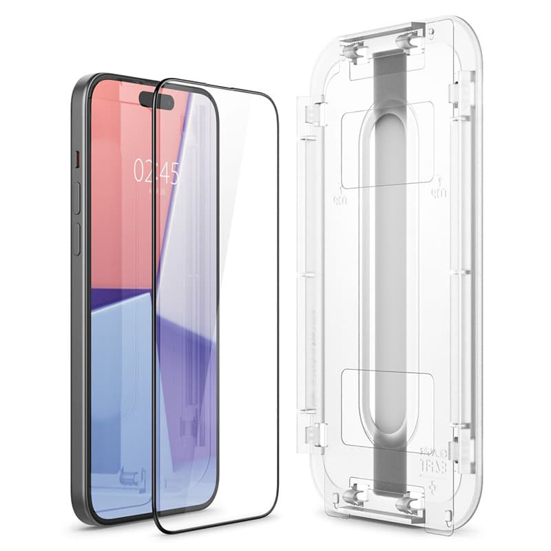 Spigen GLAS.TR EZ FIT FC - Tempered Glass for iPhone 15 Plus (Black Frame) 4