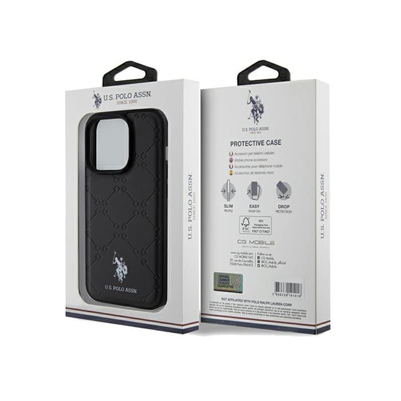 US Polo Assn Yoke Pattern  - Case iPhone 15 Pro Max (black) 8