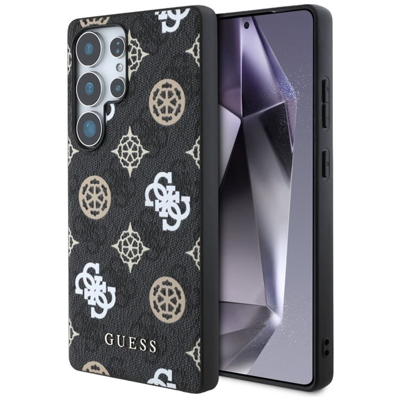 Guess 4G Printed Colored Peony Pattern MagSafe - Case for Samsung Galaxy S25 Ultra (black)
