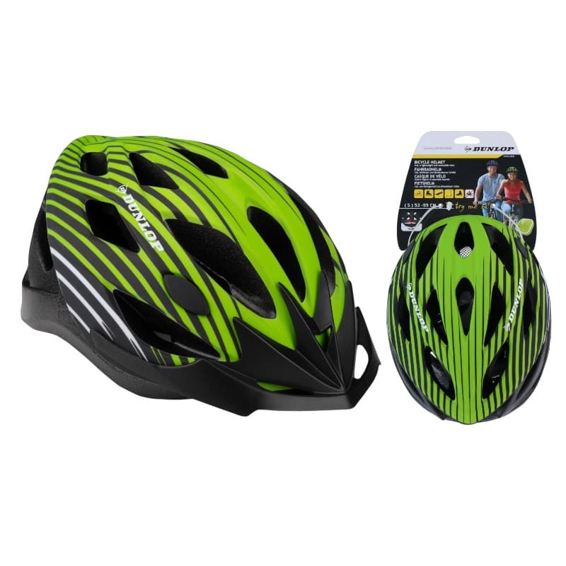 Dunlop - Adjustable MTB Bike Helmet Size M 55-58 cm (Green-Black)
