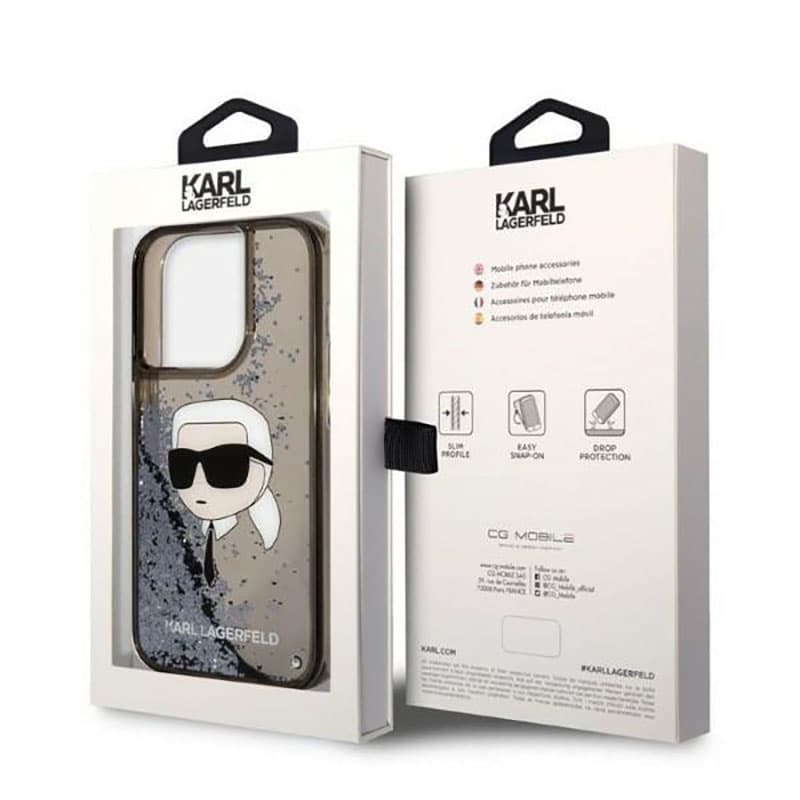 Karl Lagerfeld Liquid Glitter NFT Karl's Head - Case for iPhone 14 Pro (Black) 8