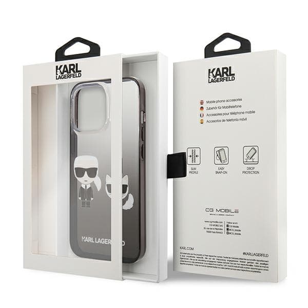 Karl Lagerfeld Gradient Ikonik Karl & Choupette - Case for iPhone 13 Pro (Black) 8