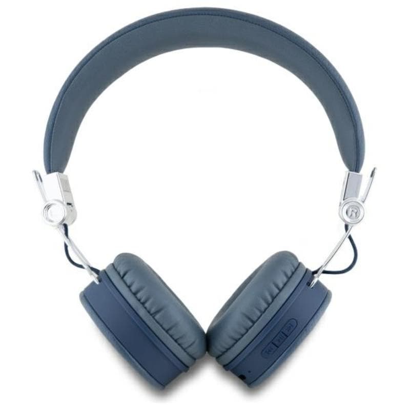 Guess Grained Classic Round Shape - Wireless Over-Ear Bluetooth ENC Headphones (Blue) 2
