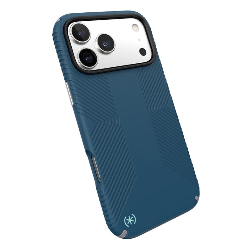 Speck Presidio2 Grip MagSafe - iPhone 17 Pro Max Case (Deep Sea/Silver Metallic) 7