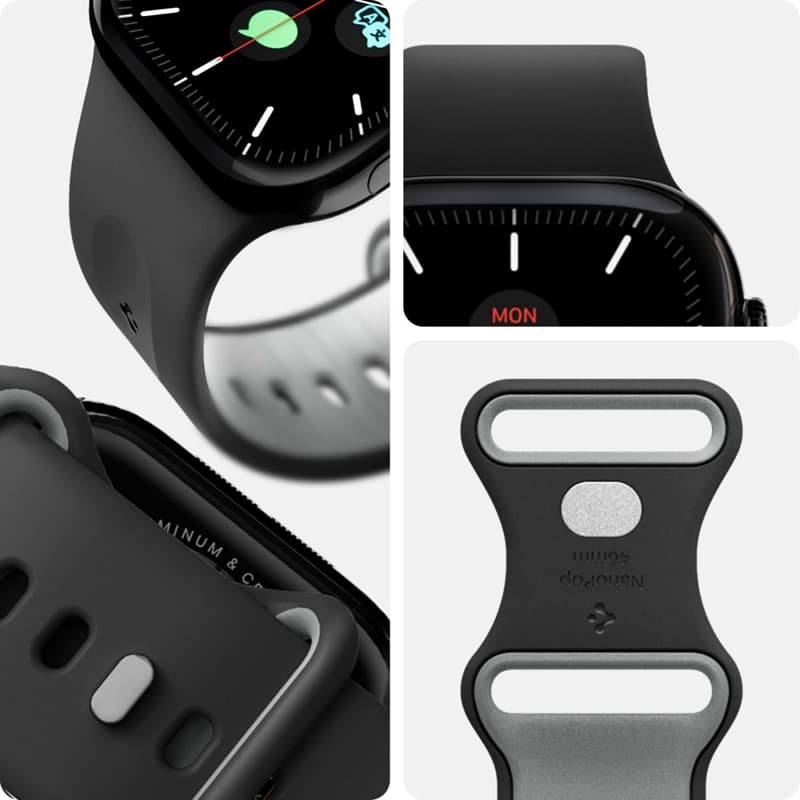 Spigen Nano Pop - Strap for Apple Watch 44/45/46/49 mm (Black Sesame) 8