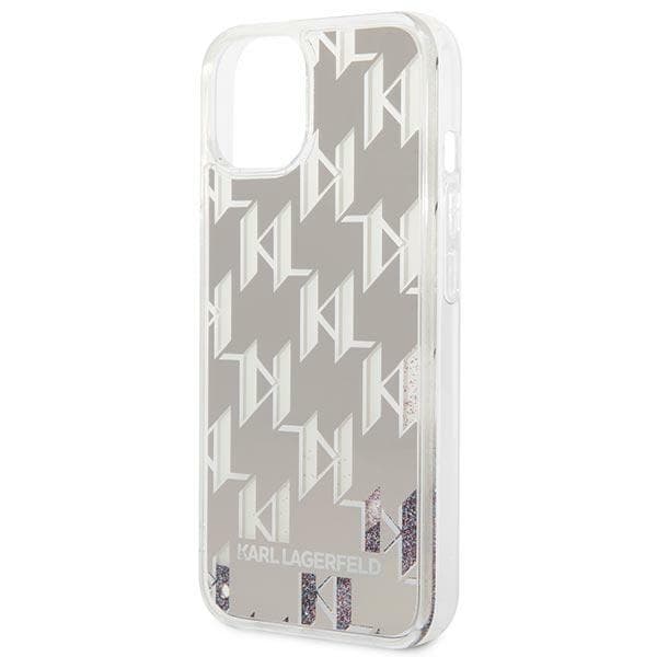 Karl Lagerfeld Monogram Liquid Glitter - Case for iPhone 14 Plus (Silver) 6