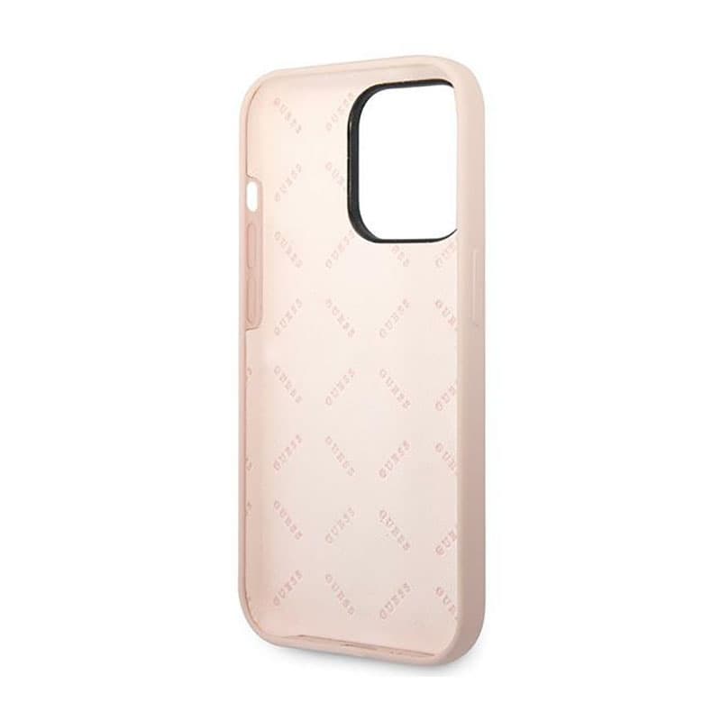 Guess Silicone Triangle Logo - Case for iPhone 14 Pro (Pink) 7