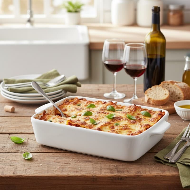 Alpina - Ceramic rectangular ovenproof dish 28x18x6 cm (white) 3