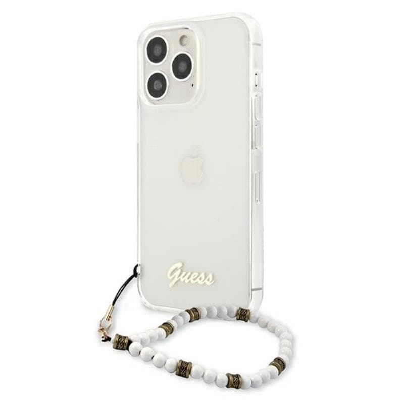 Guess White Pearl Strap - Case iPhone 13 Pro (Clear) 2
