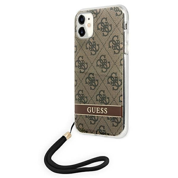 Guess 4G Print Cord - Cover for iPhone 11 (Brown) 2