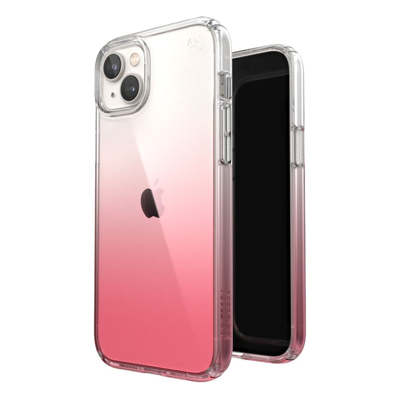 Speck Presidio Perfect-Clear + Ombre - iPhone 15 Plus / 14 Plus Case with MICROBAN Coating (Clear / Vintage Rose Fade) 1