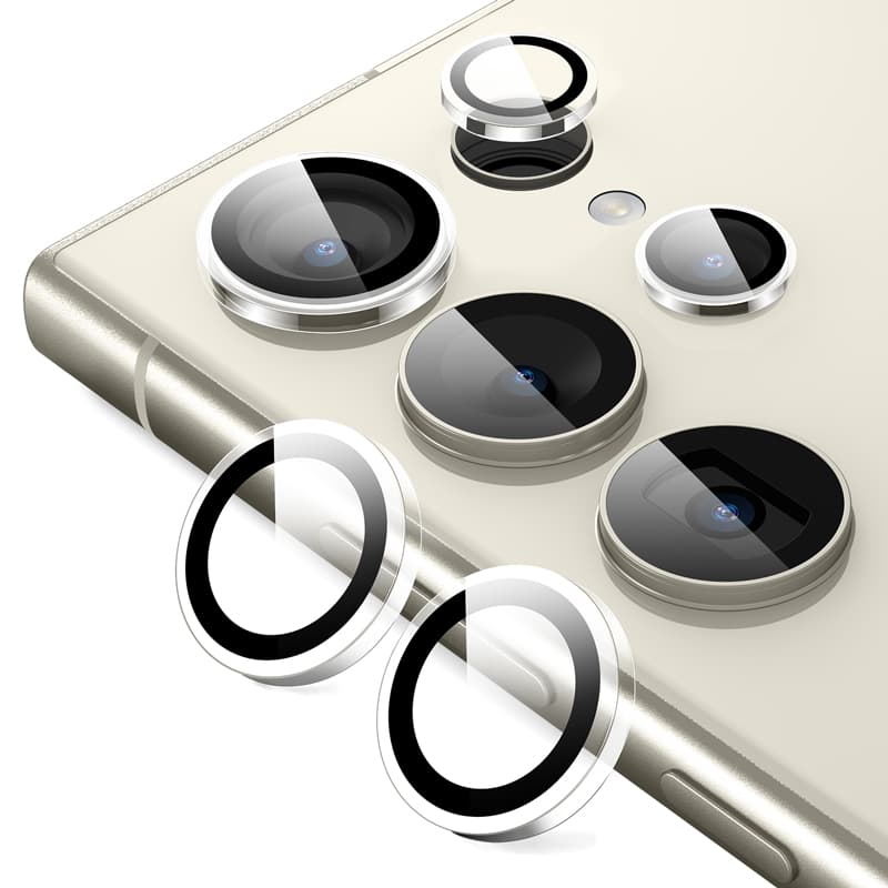 Crong Lens Ring - Tempered Glass for Samsung Galaxy S24 Ultra Camera Lens (Transparent) 2