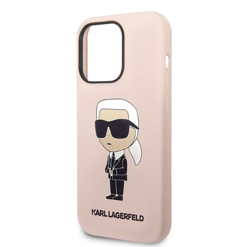 Karl Lagerfeld Silicone NFT Ikonik MagSafe - Case for iPhone 14 Pro (Pink) 6