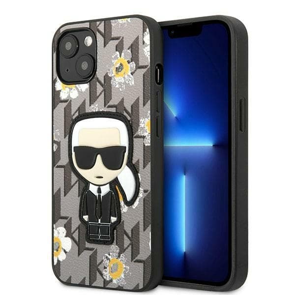 Karl Lagerfeld Iconic Karl Flower - Case for iPhone 13 (Grey) 1