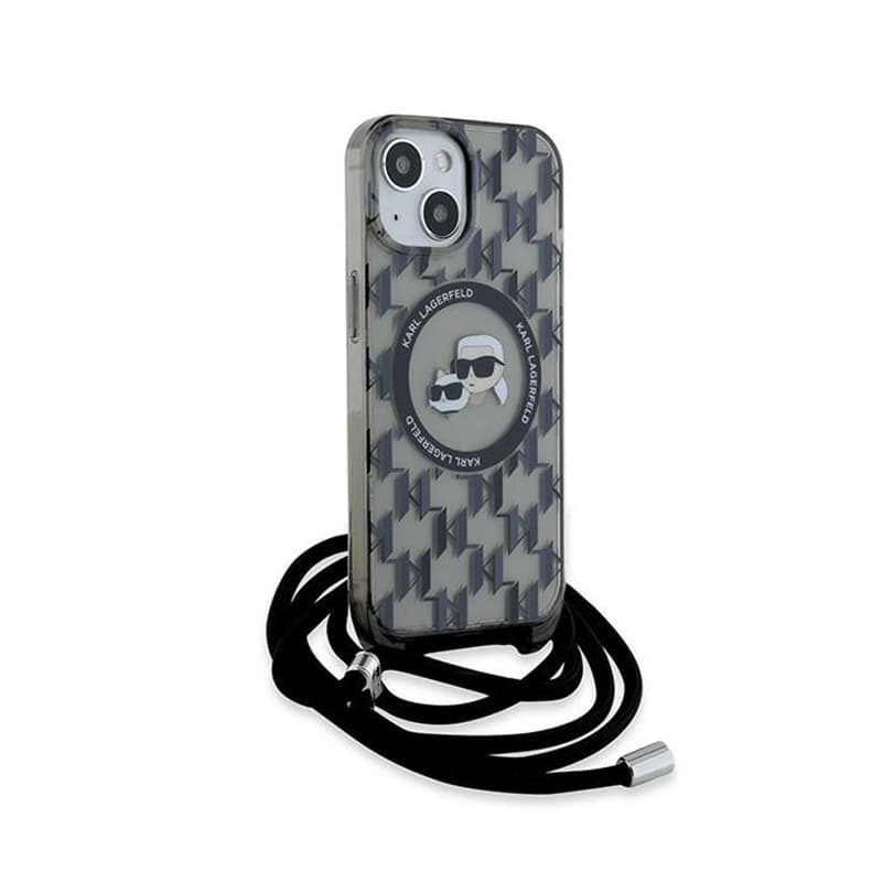 Karl Lagerfeld IML Crossbody Monogram Karl & Choupette Head MagSafe - Case for iPhone 15 / 14 / 13 (Black) 3