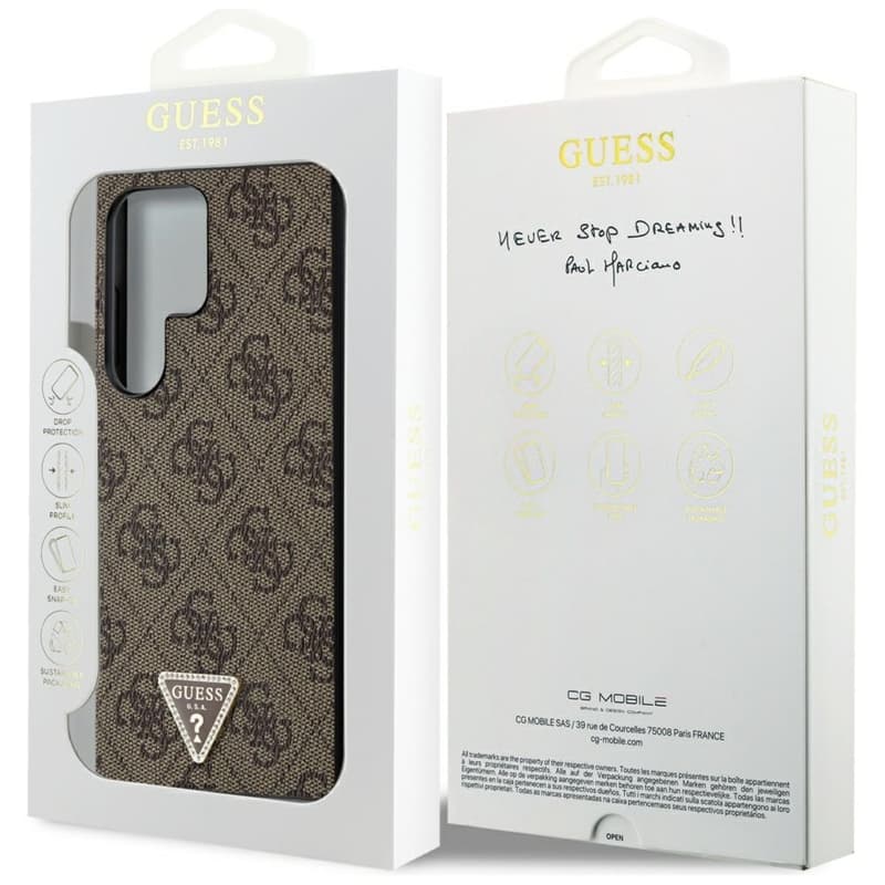 Guess 4G Triangle Strass - Case Samsung Galaxy S24 Ultra (Brown) 8