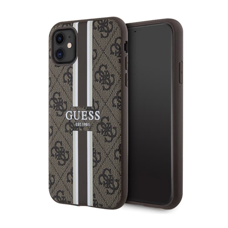 Guess 4G Printed Stripes MagSafe - Case for iPhone 11 (Brown) 1
