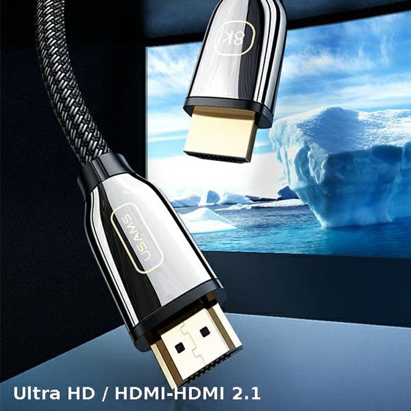USAMS US-SJ497 - HDMI - HDMI 2.1 2m cable with 8K 60 Hz / 4K 120 Hz support (Black) 2