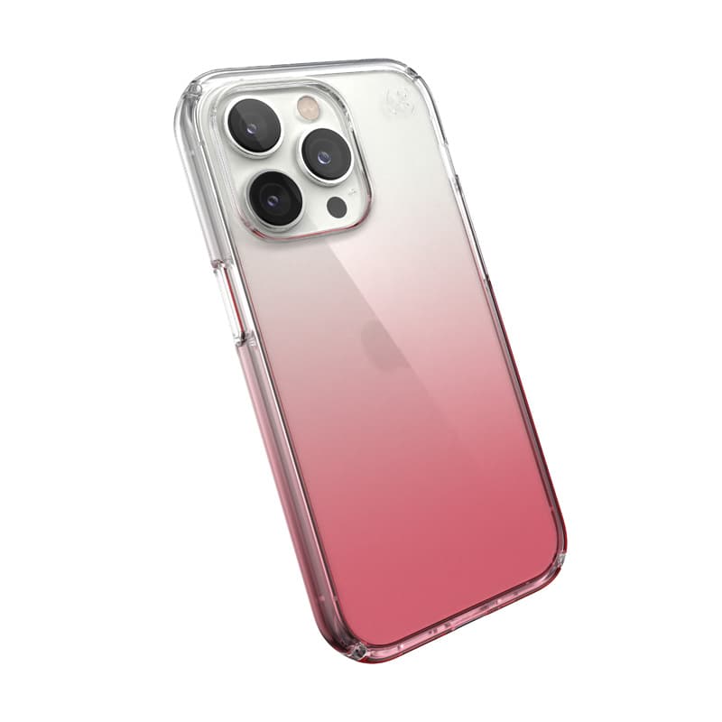 Speck Presidio Perfect-Clear + Ombre - iPhone 14 Pro Case with MICROBAN Coating (Clear / Vintage Rose Fade) 2