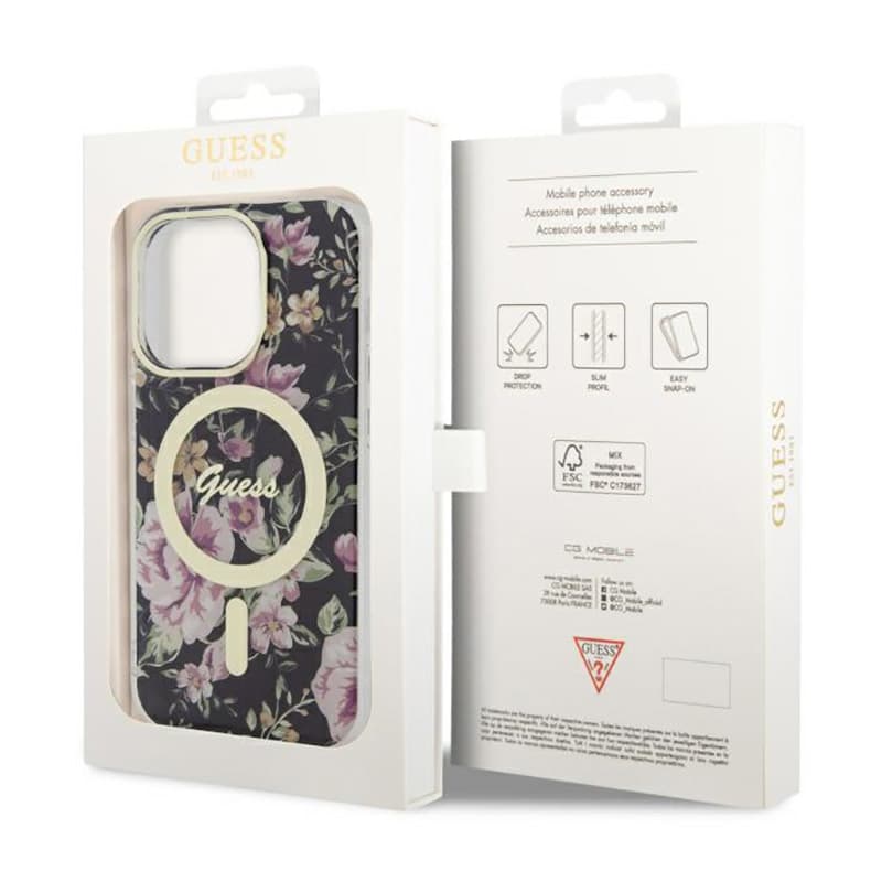 Guess Flower MagSafe - Case for iPhone 14 Pro (Black) 8