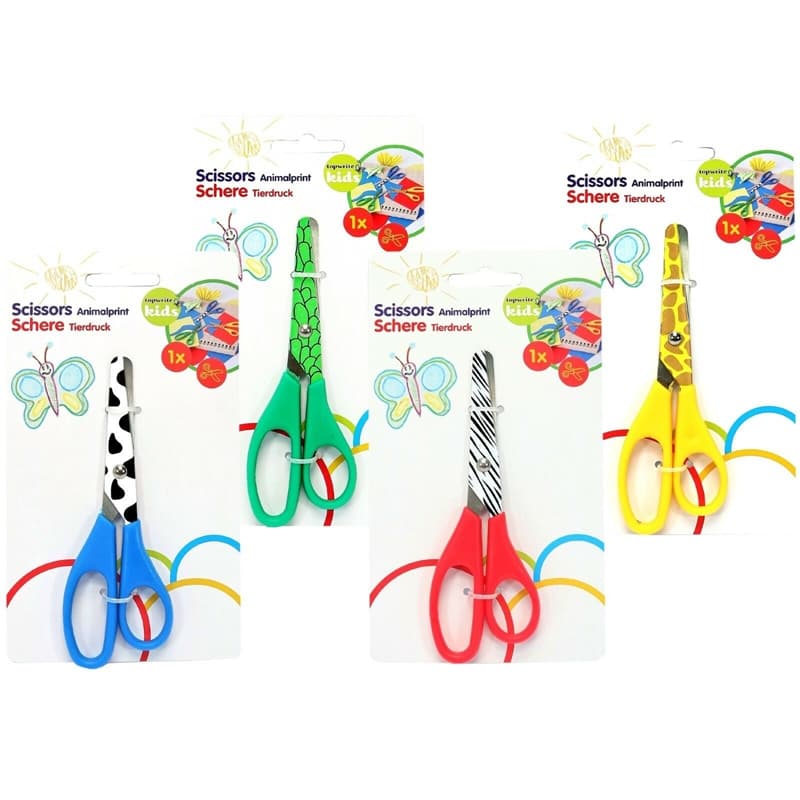 Topwrite - Scissors 13 cm with an animal pattern (Green) 3
